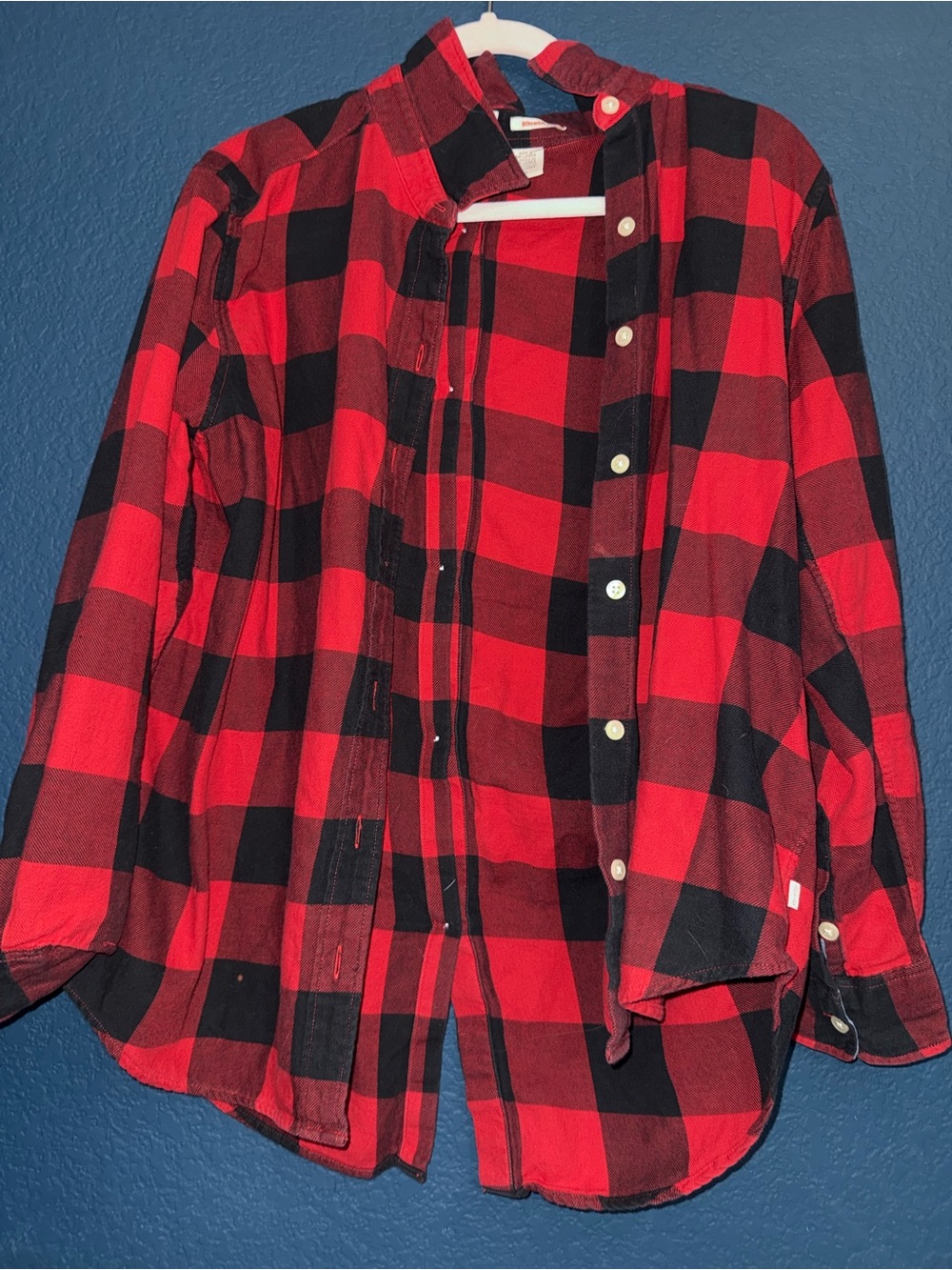 Levi's Red and Black Plaid Boyfriend Shirt